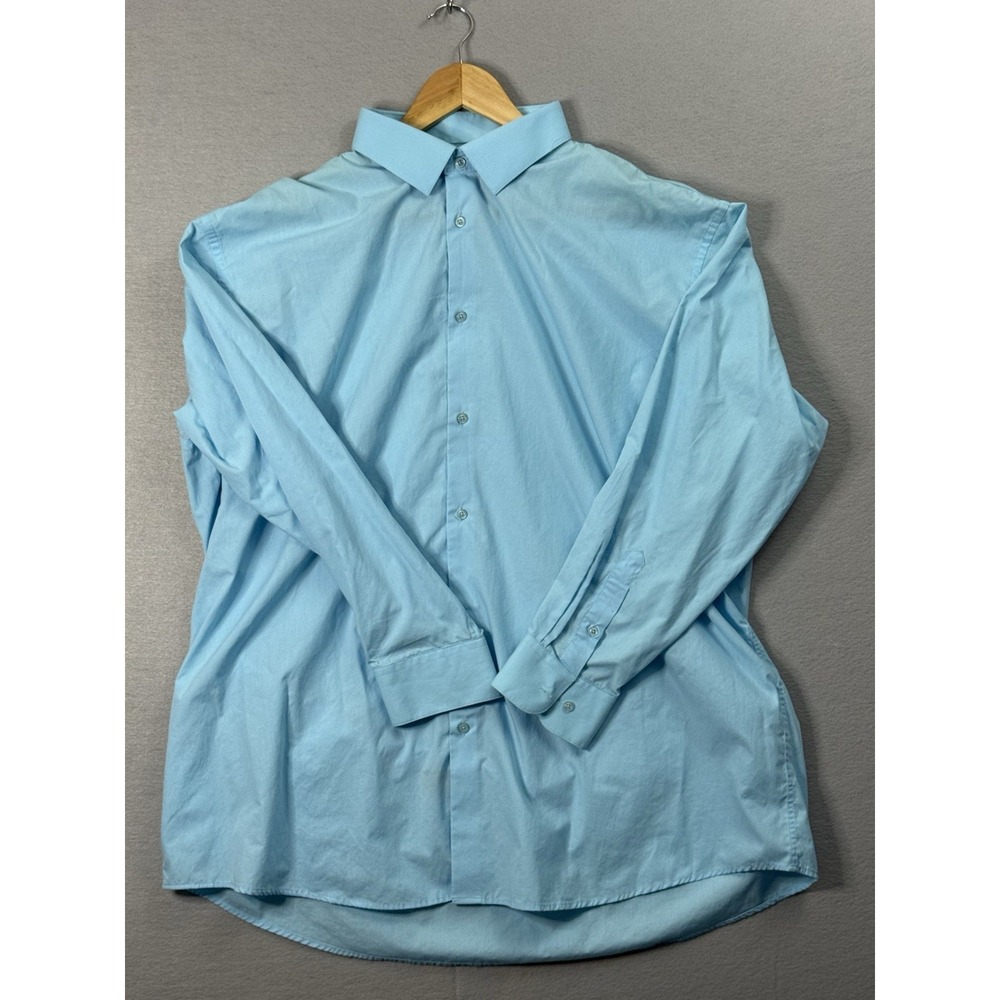 Adrienne Vittadini Dress Shirt, Teal Size 2XL 18-18 1/2 34/35